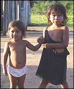 Indian children in Aracruz