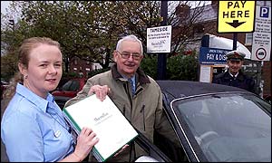 Katherine Young with Tameside council leader Roy Oldham