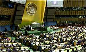 President Bush addresses the UN