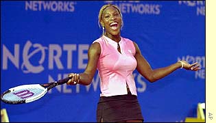 World number one Serena Williams in an exhibition match at Hong Kong's Victoria Park