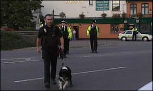 Sniffer dog and police