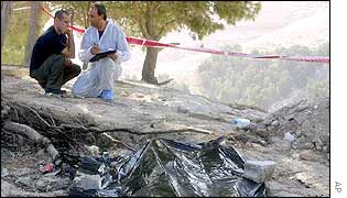 Forensic scientists at a dump where a body was found