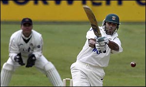 Afzaal launches into a drive