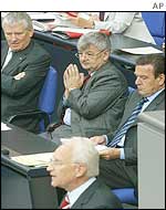 Schroeder, Stoiber, Fischer and Schily in the Bundestag