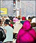 People at an Indian railway platform 