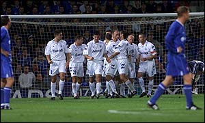 Sartid celebrate their goal in the 1-1 draw with Ipswich