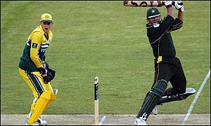 Inzamam hammers a boundary against Australia