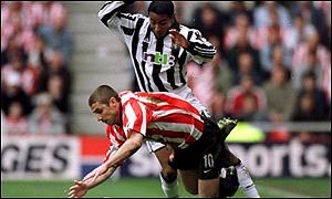 Action from the game in April 2001