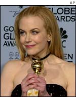 Nicole Kidman wins a Golden Globe for Moulinn Rouge 