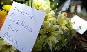 Floral tributes to Milly