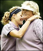 Paula Marti (left) and Laura Davies