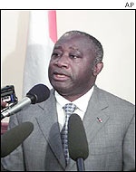 The President of the Ivory Coast Laurent Gbagbo
