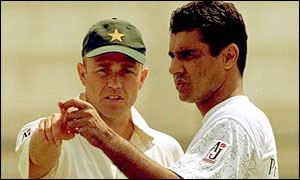 Richard Pybus and Waqar Younis
