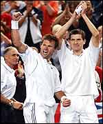 Tim Henman (right) and Miles Maclagan