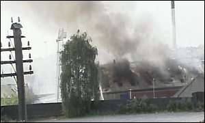 Dye works on fire