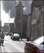 Fire in Leicester