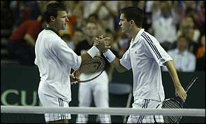 Henman (right) and Maclagan lost the first set