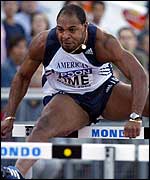 Anier Garcia of Cuba took victory in the 110m hurdles