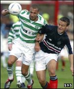 Gavin Rae keeps tabs on Henrik Larsson