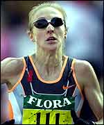 Paula Radcliffe winning the London marathon