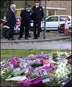 Floral tribute outside Heathside school