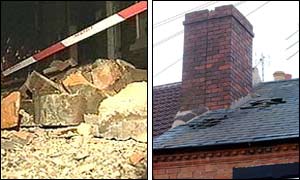 Damage in Bloxwich, West Midlands 