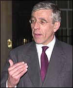 Jack Straw, Foreign Secretary in Downing Street on Monday night