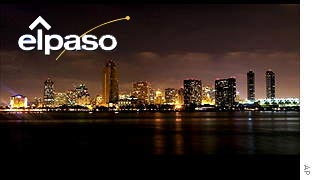 El Paso logo over night skyline