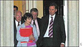 From left: John Reid, Tessa Jowell, Paul Murphy and Alan Milburn leave Downing Street on Monday