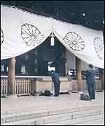 A Japanese businessman at Yasukuni shrine