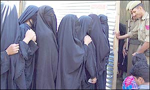 Women queue up for the vote