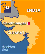 Map showing Gandhinagar