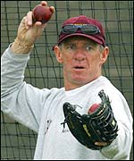 Bob Carter in the nets