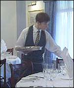 A hotel waiter