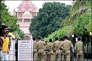 Indian troops en route to temple