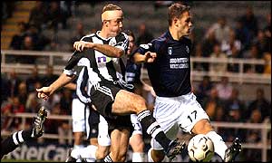 Alan Shearer was off target for Newcastle