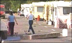 The travellers' camp near Clitheroe, Lancashire