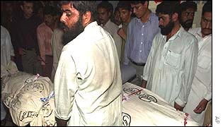 Bodies of Christian attack victims in Karachi