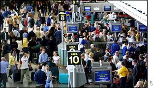 Stranded passengers at Dublin airport