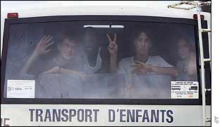 Rescue children in bus