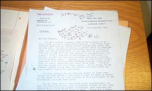 Letter written by Sir David Petrie in 1945