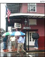 Tourists in the French Quarter of New Orleans