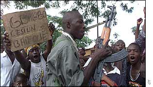 Rebels and their supporters in Bouake