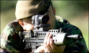 British corporal with an SA80 A2