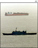 The Australian troop carrier Manoora and the Tampa