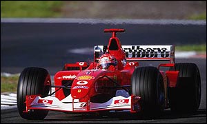 Michael Schumacher in the Ferrari F2002