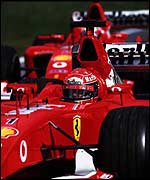 Michael Schumacher and Rubens Barrichello