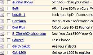 Screen grab of Hotmail account