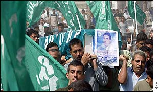 Hamas supporters at funeral