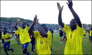 Tanzania celebrate winning the Castle Cup
